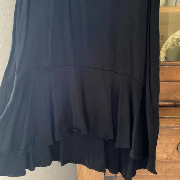 Zara Basic Asymmetrical Black Satin Dress - Picture 6 of 8